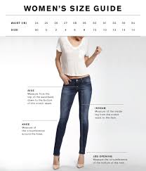 Womens Denim Size Guide Mavi Jeans