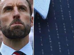England manager gareth southgate appeared to have ditched his famous waistcoats for the euro 2020 tournament after he sent sales of the garment soaring during the world cup in 2018. Gareth Southgate S Waistcoat Does It Really Say It S Coming Home Plymouth Live