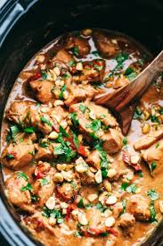 Slow Cooker Thai Peanut Chicken The Recipe Critic Peanut Chicken Recipe Recipes Cooker Recipes