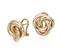 Oversized Love Knot Stud Earring In 14k Italian Yellow Gold Blue Nile Knot Stud Earrings Gold Knot Studs Stud Earrings