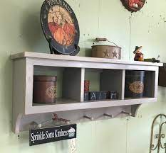 Coat Rack With Cubby Storage Entryway Wall Shelf With Hooks Etsy Cubby Storage Entryway Wall Shelf Wall Shelf With Hooks