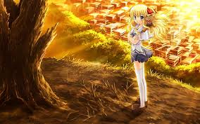 Image of unduh 440 koleksi background kuning anime gratis download. Hd Wallpaper Yellow Haired Female Anime Character Digital Wallpaper Girl Wallpaper Flare