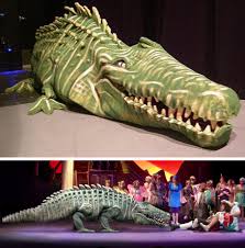 The Crocodile I Named Him Ruffles For Peter Pan For Which I Used Mostly Old Mattress Foam And Hot Glue He O Peter Pan Crocodile Puppets Peter Pan Musical