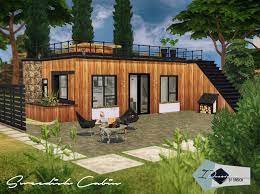 Modern Wooden Cabin Sims 4 Houses Sims House Sims 4 Modern House Sims 4 Houses