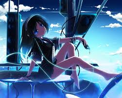 Download transparent anime eyes png for free on pngkey.com. Blue Eyed Girl Listening To Music Anime Character Wallpaper Preview 10wallpaper Com