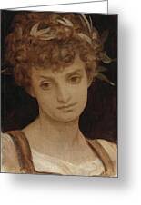 Study Of A Girls Head, Wreathed In Laurel by Frederic Leighton