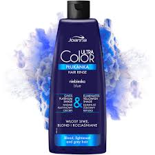 I have brown (dyed) hair and was thinking of going black to dark blue. Joanna Ultra Color Blue Hair Rinse For Blond And Light Hair Platinum Grey Shade Natural Shine
