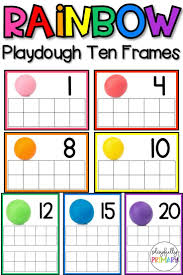 Rainbow Playdough Ball Ten Frames Counting 1 20 Math Activity Math Activities Rainbow Playdough Math Center Activities