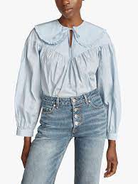 Ghost Daisy Floral Print Blouse Blue At John Lewis Partners