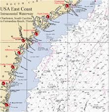 north carolina intracoastal waterway map 40 icw mileage