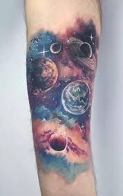 Sleeve Tattoos Space Watercolor Tattoo Sleeve Watercolor Galaxy Tattoo Cosmos Tattoo
