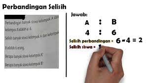 Perbandingan yang dicari adalah umurnya ani, berarti kita gunakan perbandingan ani yaitu 5. Perbandingan Selisih Youtube