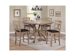 This dining set is crafted from rubberwood veneer and mango wood with a charming driftwood and white finish. Winners Only Grandview 5 Piece Counter Height Drop Leaf Dining Set Conlin S Furniture Pub Table And Stool Sets