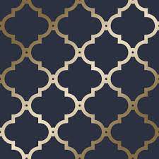 Redefine your living space with the modern design and glam deco style of the chesapeake performance velvet sofa. Morocco Trellis Wallpaper In Navy Gold I Love Wallpaper