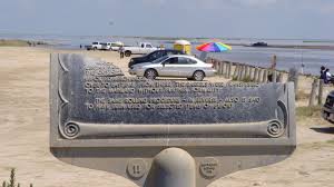 Rollover Pass Historical Marker Sheered Off By Hurricane Ike