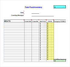 The contents on the stockcount sheet have been included in an excel table. Free 8 Food Inventory Samples In Pdf Excel