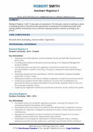 University registrar cover letter sample. Assistant Registrar Resume Samples Qwikresume