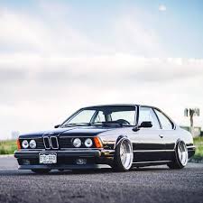 Bmw E24 6 Series Black Slammed Bmw Bmw E24 Bmw Old