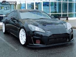 As you can see from the pics this wheel and tire combo can be done!** with this 2014 hyundai genesis coupe, the stance is flush. 2010 Hyundai Genesis Coupe 3 8 Track With 19x9 5 Esr Sr08 And Sumitomo 255x35 On Coilovers 242215 Fitment Industries