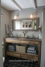 Badkamer Met Meubel Gemaakt Van Oude Eiken Delen Idee Salle De Bain Decoration Salle De Bain Idees Salle De Bain