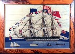 Woolwork Picture of H.M.S. Bombay ...