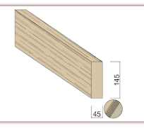 Poutre Contre-collée BMA KVH Épicéa 45 x 145 mm