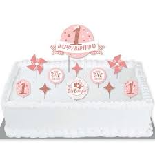Cake decorations, cake candles & stands. Big Dot Of Happiness 1st Birthday Little Miss Onederful Girl First Birthday Party Cake Decorating Kit Happy Birthday Cake Topper Set 11 Pieces Target