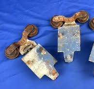 3 Vintage Barn Door Rollers w/ Mounting Plates, Rides Inside ...