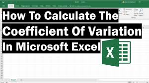 How To Calculate The Coefficient Of Variation In Excel Youtube