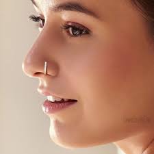 Dainty Diamond Nose Hoop Nose Ring Diamond Nose Ring Half Eternity Nose Ring Nose Ring For Women Nose Hoop Gold Jewelry 14k Yellow Gold Diamond Nose Ring Nose Jewelry Nose Ring