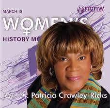 Rev. Dr. Patricia Crawley-Ricks is the Senior Pastor of New Macedonia  Christian United Church of Christ and is an asset to the NCNW, Inc. Norfolk  Section, where she served as the Chaplain.
