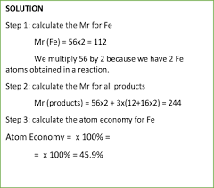 How to calculate percene atom economy best image of. Reaction Masses And Atom Economy A Level Chemistry Revision Notes