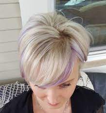 Short Hair With Purple Highlights Short Hairstyles For Women Over 50 Purple Hair Highlights Perfect Hair Color Hair Highlights