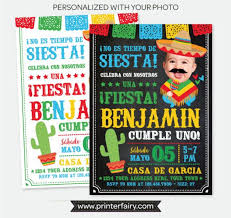 Fiesta First Birthday Invitation With Photo Spanish Version Etsy In 2020 First Birthday Invitations Birthday Invitations First Birthdays
