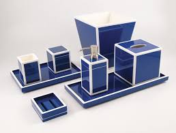 Sonoma goods for life™ blue ombre wastebasket. True Blue With White Trim Bath Set