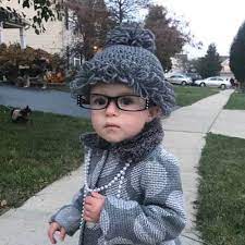 Granny Wig Toddler Costume Baby Halloween Costume Old Lady Etsy