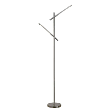 Alsy 60 75 In Brushed Nickel Dual Arm Led Floor Lamp 20052 000 The Home Depot Led Floor Lamp Floor Lamp Lamp