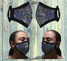 Custom Face Mask Bling Mask Custom Made Mask Holographic Etsy Face Mask Set Mask Diy Face Mask