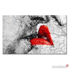 Aleobrazy obraz xxl twarze 4. Obraz Xxl Usta 1 120x70cm Design Na Plotnie Pocalunek Red