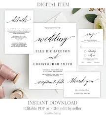 Rustic Wedding Invitation Set Template Quick Service 2 Wedding Invitations Printable Templates Rustic Wedding Invitation Set Rustic Wedding Invitation Suite