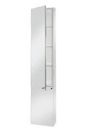 A wall mounted bathroom cabinet with single door shelf. Croydex Nile Stainless Steel Tall Cabinet Wc796005