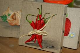 Tableau Peinture Piments Rouge Legumes Culinaire Les Piments Peinture Sur Bois Decorative Peinture Peinture De Coq