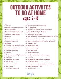 Download 40 Outdoor Activities To Do At Home For Kids Age 2 10 Free Outdoor Activities Checklist Natural Beach Living