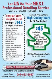 Out of all the types of car wash businesses, mobile detailing will cost the least at startup. Car Wash Inside And Out Price Cars And Plane Models