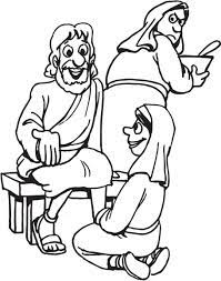 Free jesus coloring of your noble bible heroes from the new testament and the old testament. Mary And Martha Coloring Page Mary And Martha Jesus Coloring Pages Martha Crafts