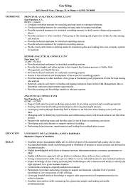 analytical consultant resume samples