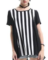 Black And White Striped Top Short Sleeve Black And White Striped Top For Ladies Short Sleeve Chiffon Striped Top Womens Shorts Girls Tshirts