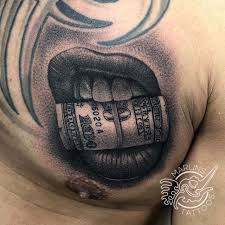 Realism Bite The Bullet Tattoo Money Mouth Tattoo Marlins Tattoos Mouth Tattoo Tattoos Money Tattoo