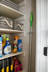 This diy floating closet organizer will help you tidy up and keep all items in their place. From Coat Closet To Cleaning Closet Organizing In Style Polished Habitat