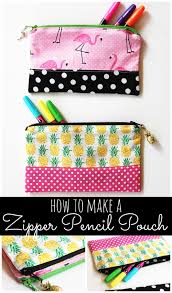 This Zipper Pencil Pouch Diy Sewing Tutorial Is So Easy To Follow A Great Diy Pencil Case To Keep Pencil Pencil Pouch Diy Diy Pencil Case Diy Sewing Tutorials